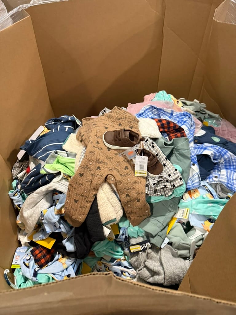 Pallet of clothing and shoes